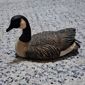 Charming Black and White Goose Sculpture
